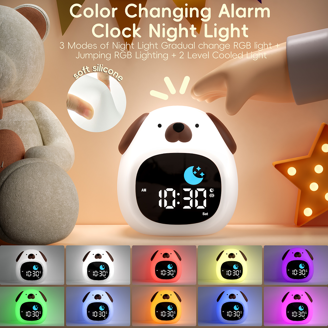 亚马逊主图A+ I 儿童闹钟蛋 狗 猫 云朵 系列