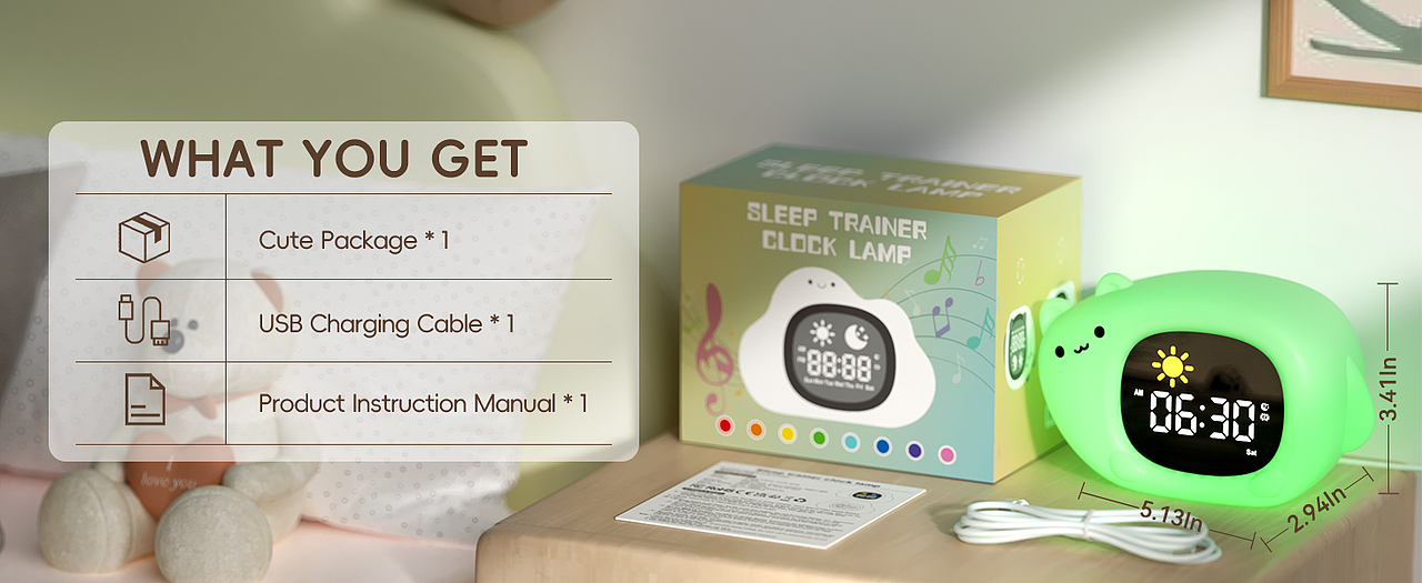 亚马逊主图A+ I 儿童闹钟蛋 狗 猫 云朵 系列