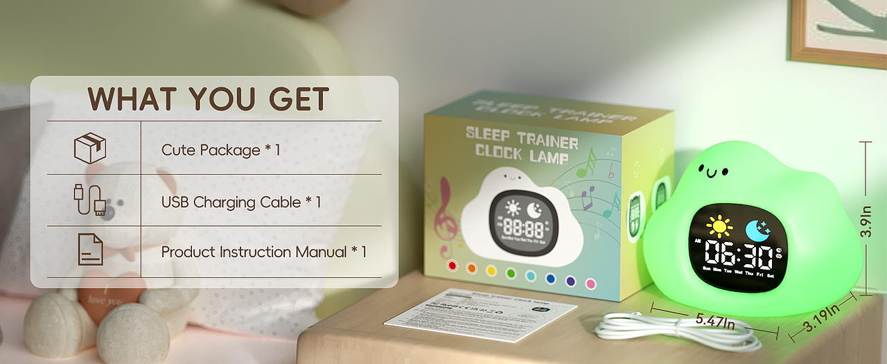 亚马逊主图A+ I 儿童闹钟蛋 狗 猫 云朵 系列