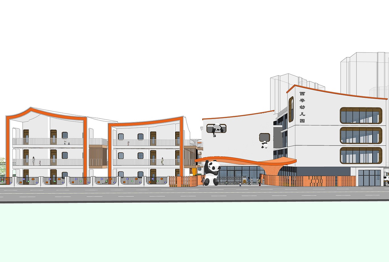 上海青浦金泽镇西岑幼儿园SU模型下载