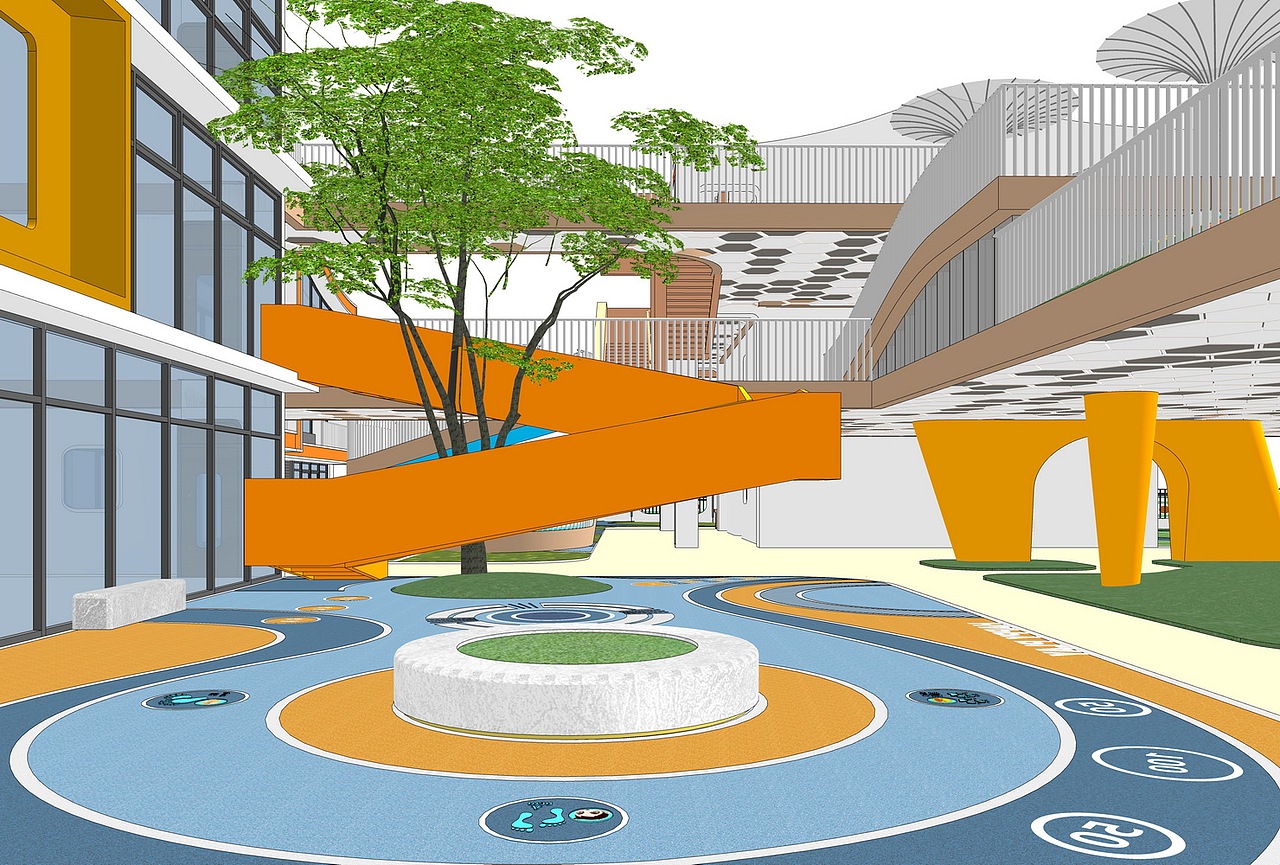 上海青浦金泽镇西岑幼儿园SU模型下载