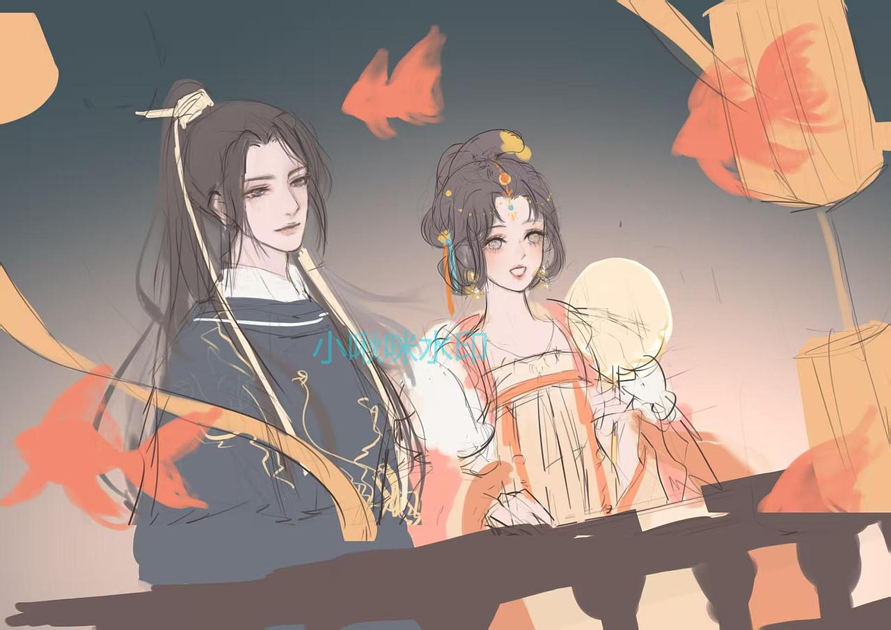 花灯稿件与绘制过程
