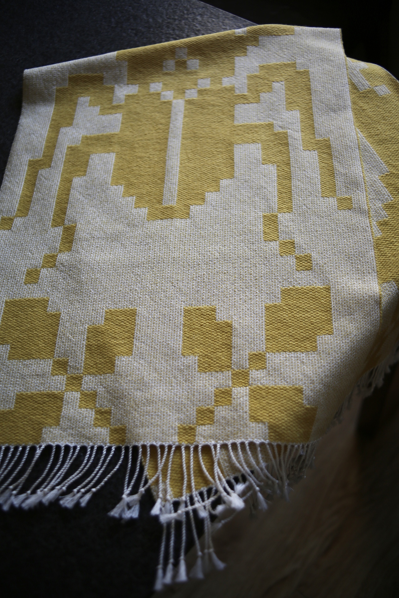 黄色羊毛用了双股,非常厚实,其实单股也可以