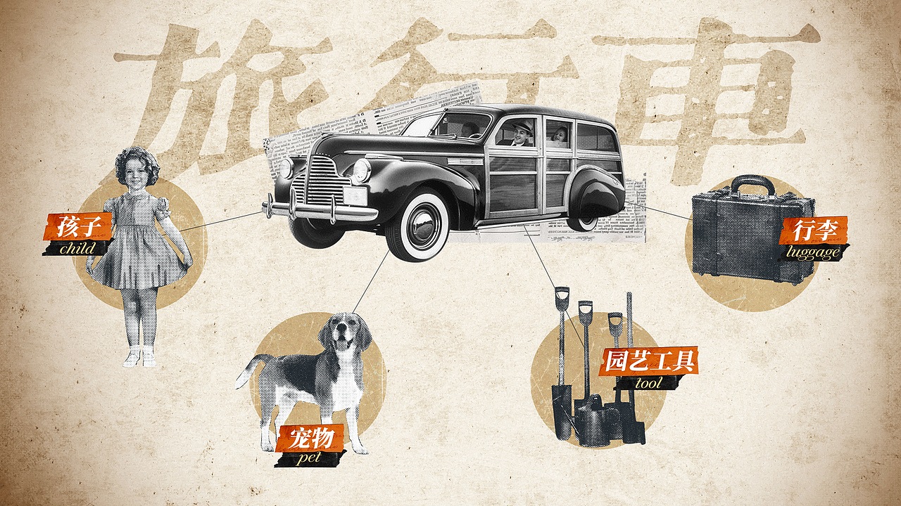 奥迪旅行车 | 拼贴风格分镜