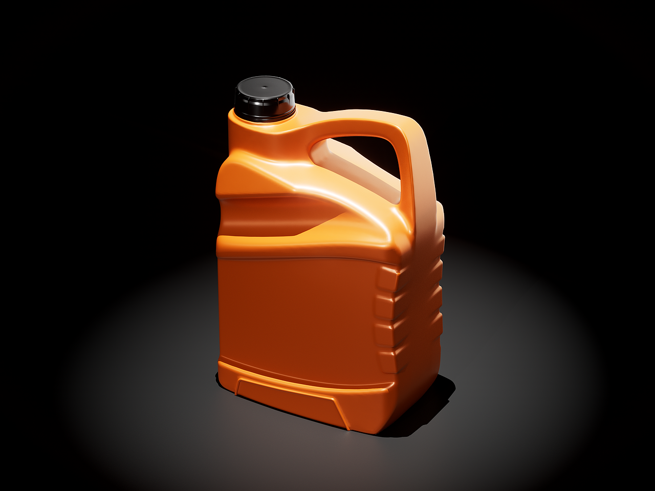 润滑油4升塑桶三维渲染设计