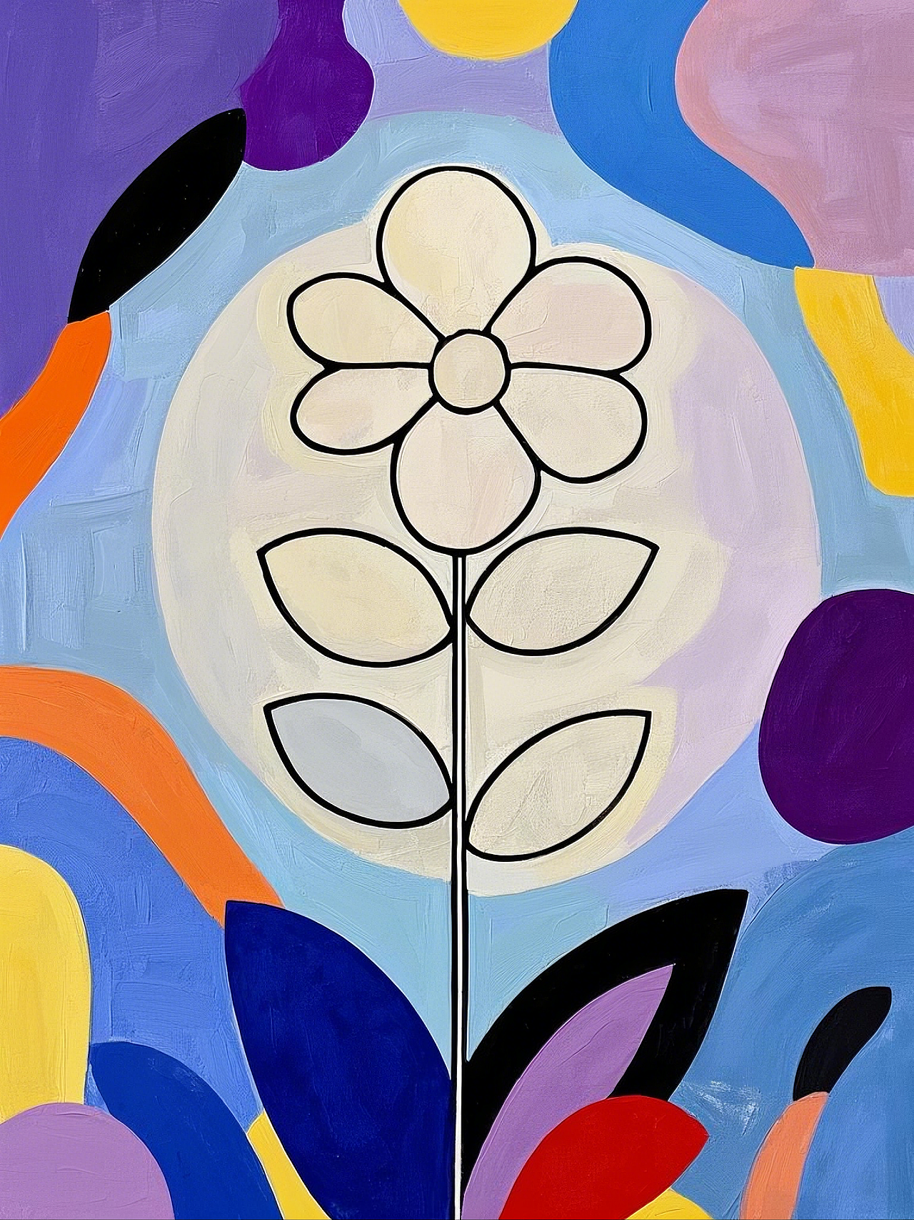 花(色粉、丙烯)