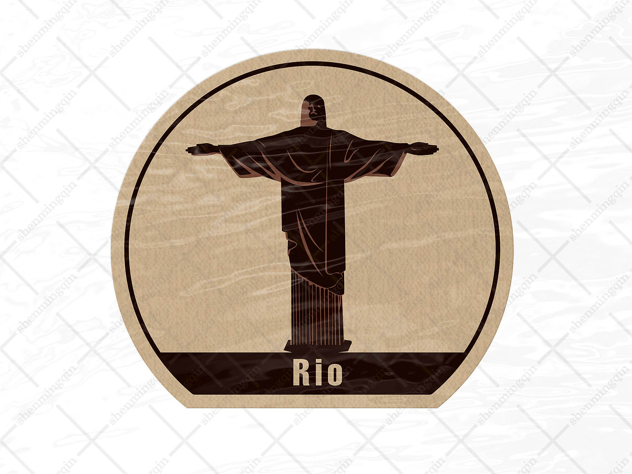 一组地标图案设计|贴纸设计