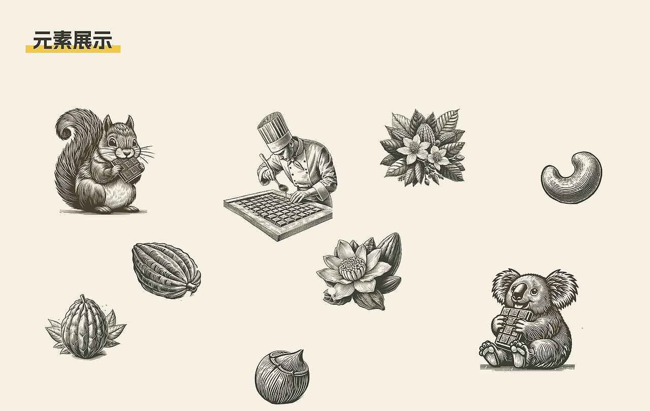 AIGC辅助设计｜巧克力包装插画设计