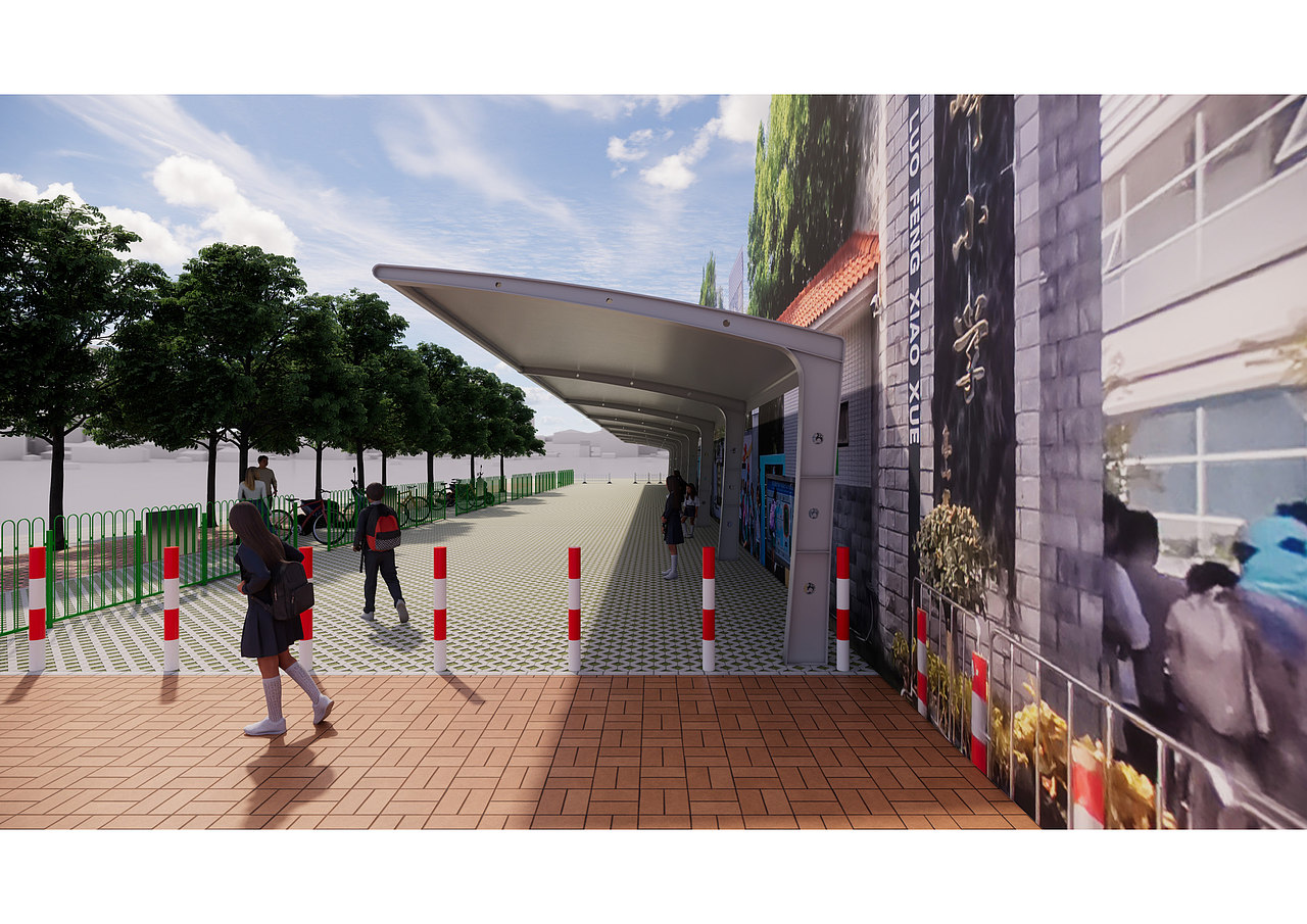 广州市黄埔区萝峰小学-膜结构户外棚方案