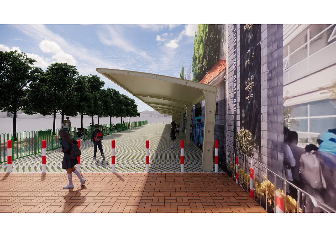 广州市黄埔区萝峰小学-膜结构户外棚方案