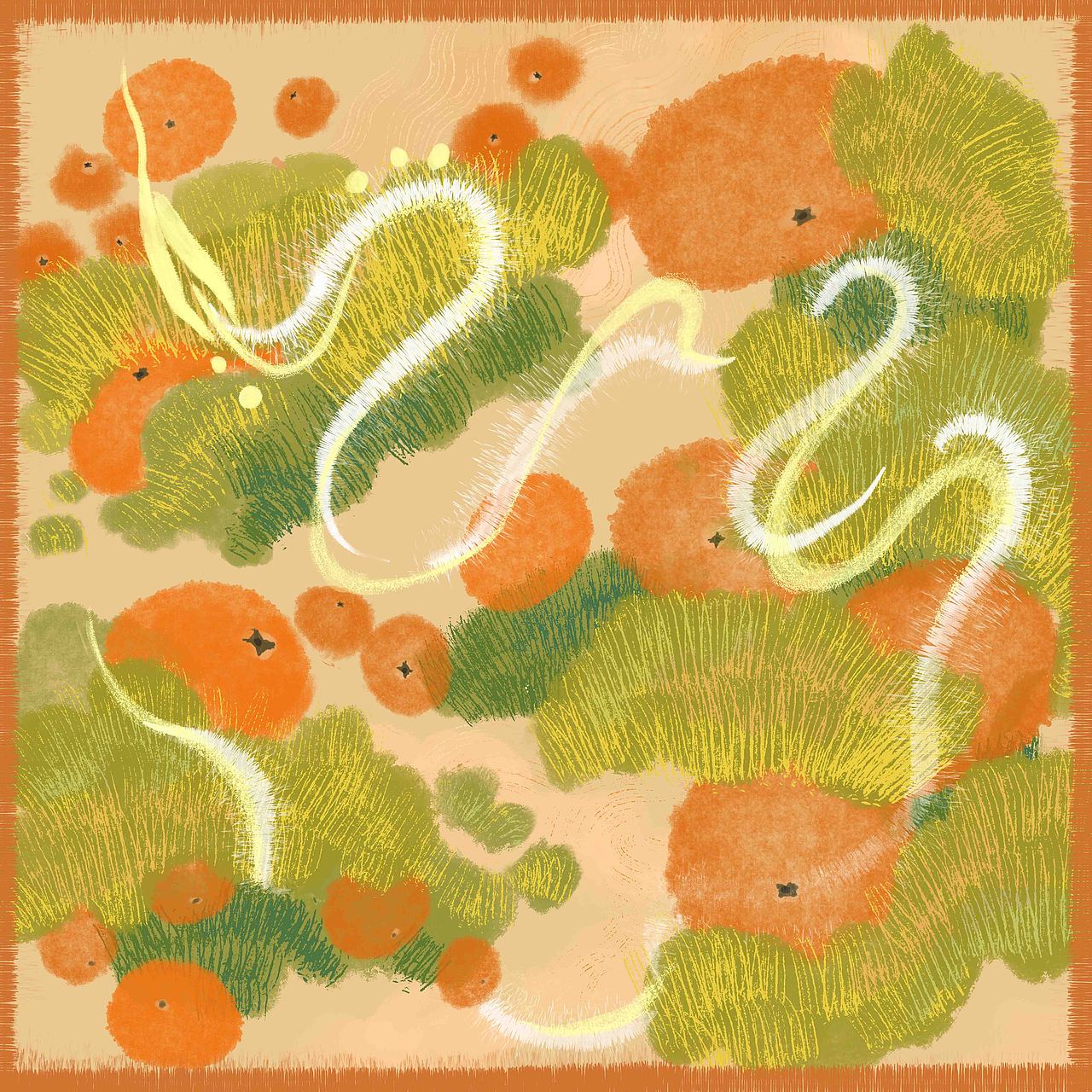 台绣蛇年刺绣丝巾「纺织品插画设计」