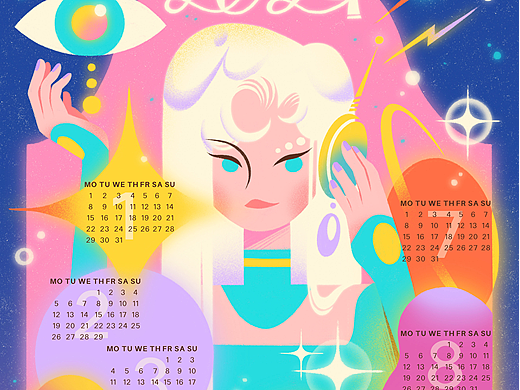 原创年历月历插画海报设计Calendar Poster