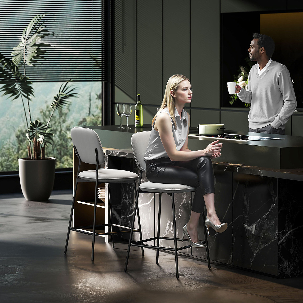 亚马逊丨跨境电商丨吧椅丨橱窗图