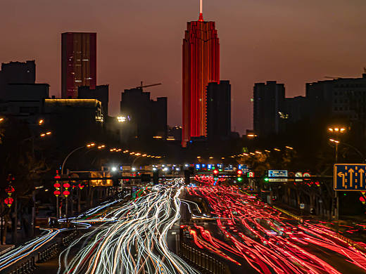 保定夜景，万博映夜色