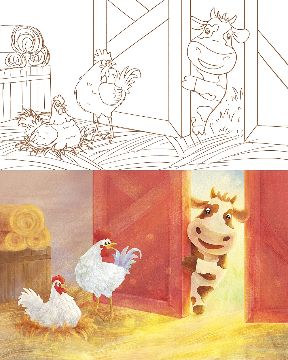 毛毡质感儿童绘本插画