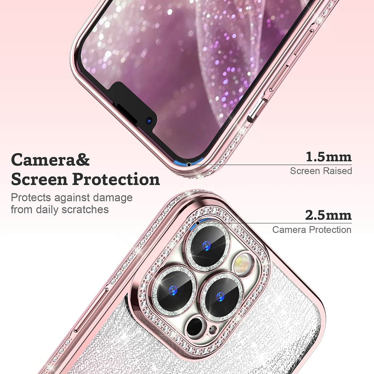 贴钻闪粉手机壳渲染