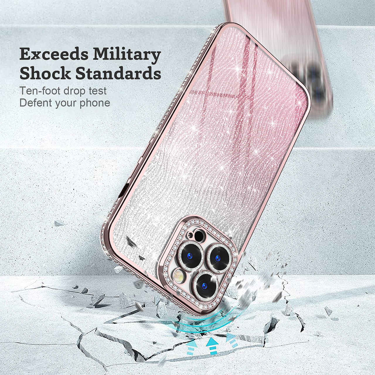 贴钻闪粉手机壳渲染