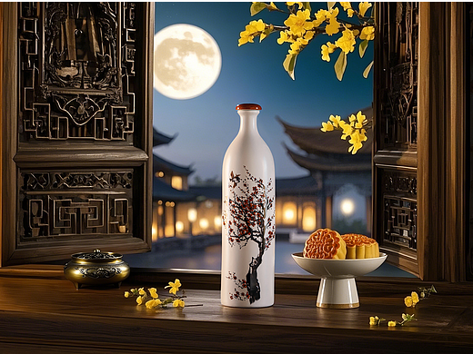 明月古建间，解锁白酒组图的中式意境创意