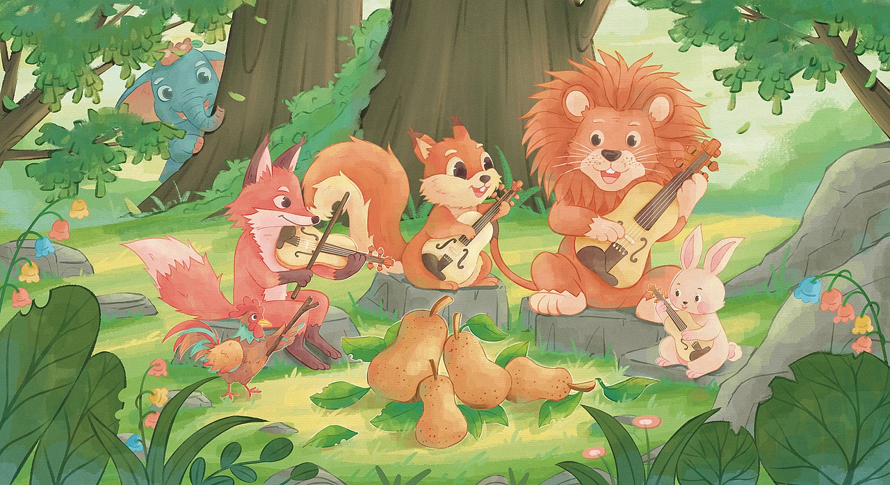 梨子提琴/绘本故事（图ZMzg4NTIzNzA4） - 商业插画 - 站酷设计师柒夏1205原创素材 - 站酷ZCOOL