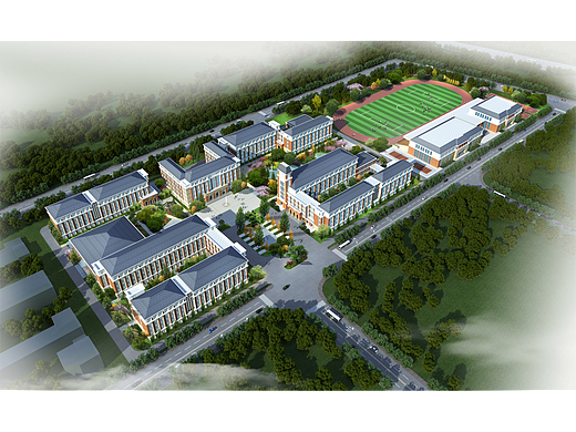 学校鸟瞰图