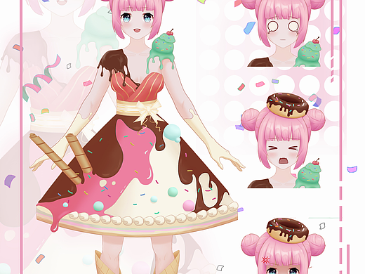 live2d立绘（个人主页-ZNzE3MDAxMzI=） - 概念设定 - 站酷设计师水宝啊宝原创素材 - 站酷ZCOOL