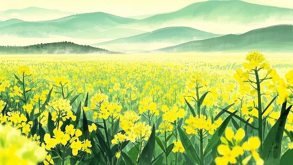 清明：油菜花（图ZMzg4NTc4NDU2） - 商业插画 - 站酷设计师绝尘公子原创素材 - 站酷ZCOOL