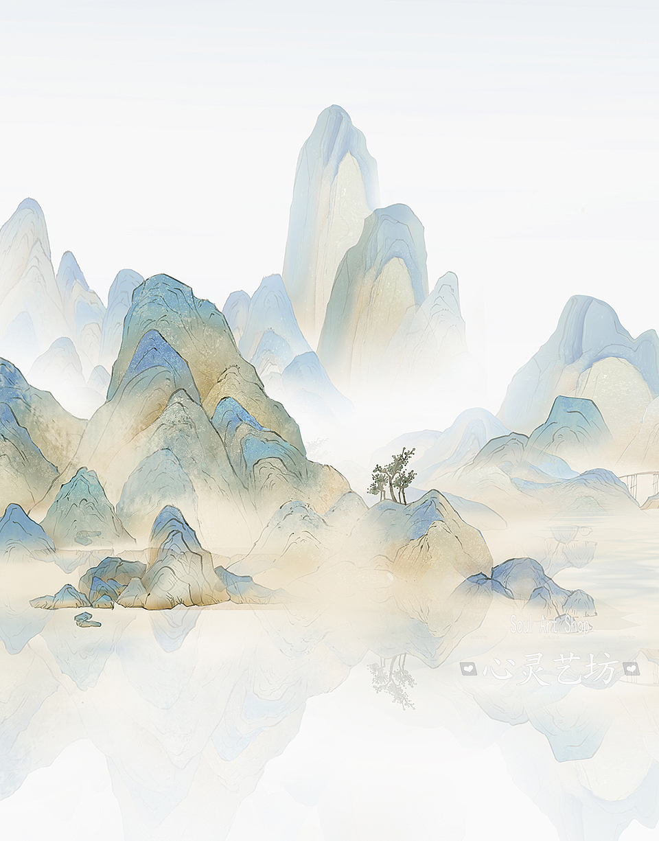 千里江山图（图ZMzg4NTgwNTQ4） - 商业插画 - 站酷设计师心灵艺坊原创素材 - 站酷ZCOOL