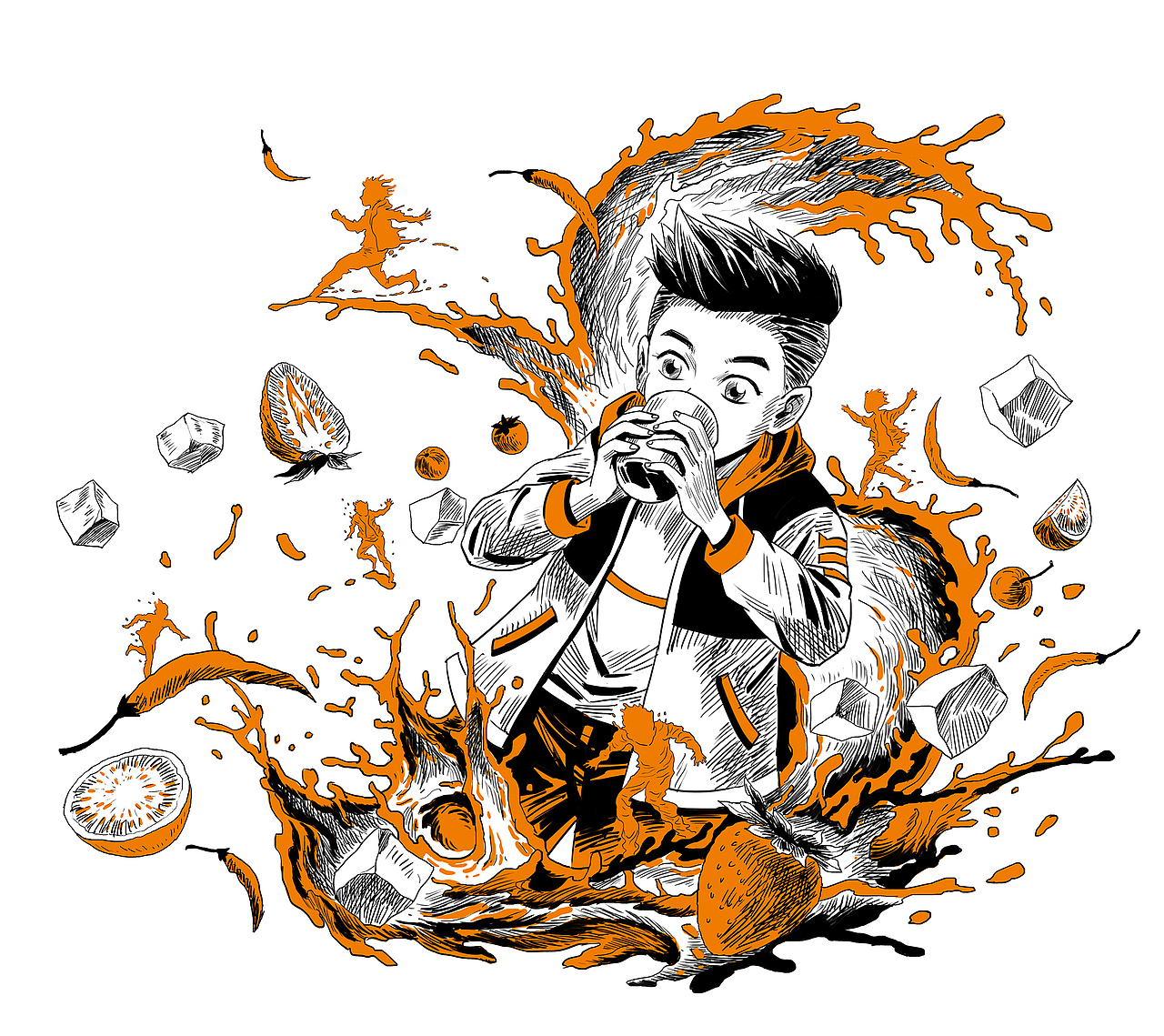 《变形学校》之“深夜汉堡店”图书插画