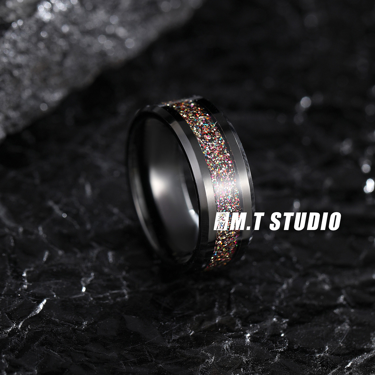 珠宝饰品拍摄 男士戒指静物拍照 复古戒指饰品平铺拍摄