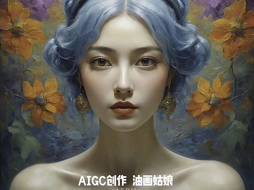 AIGC创作  油画姑娘