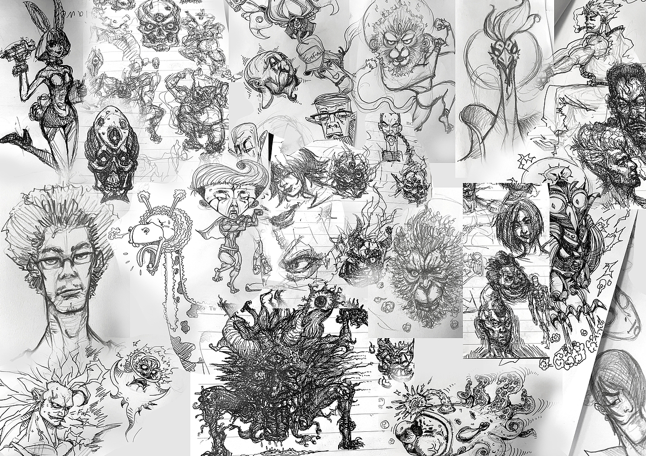 本子上手绘草稿（图ZMzg4NjE2ODg0） - 创作习作 - 站酷设计师毒魔顾原创素材 - 站酷ZCOOL