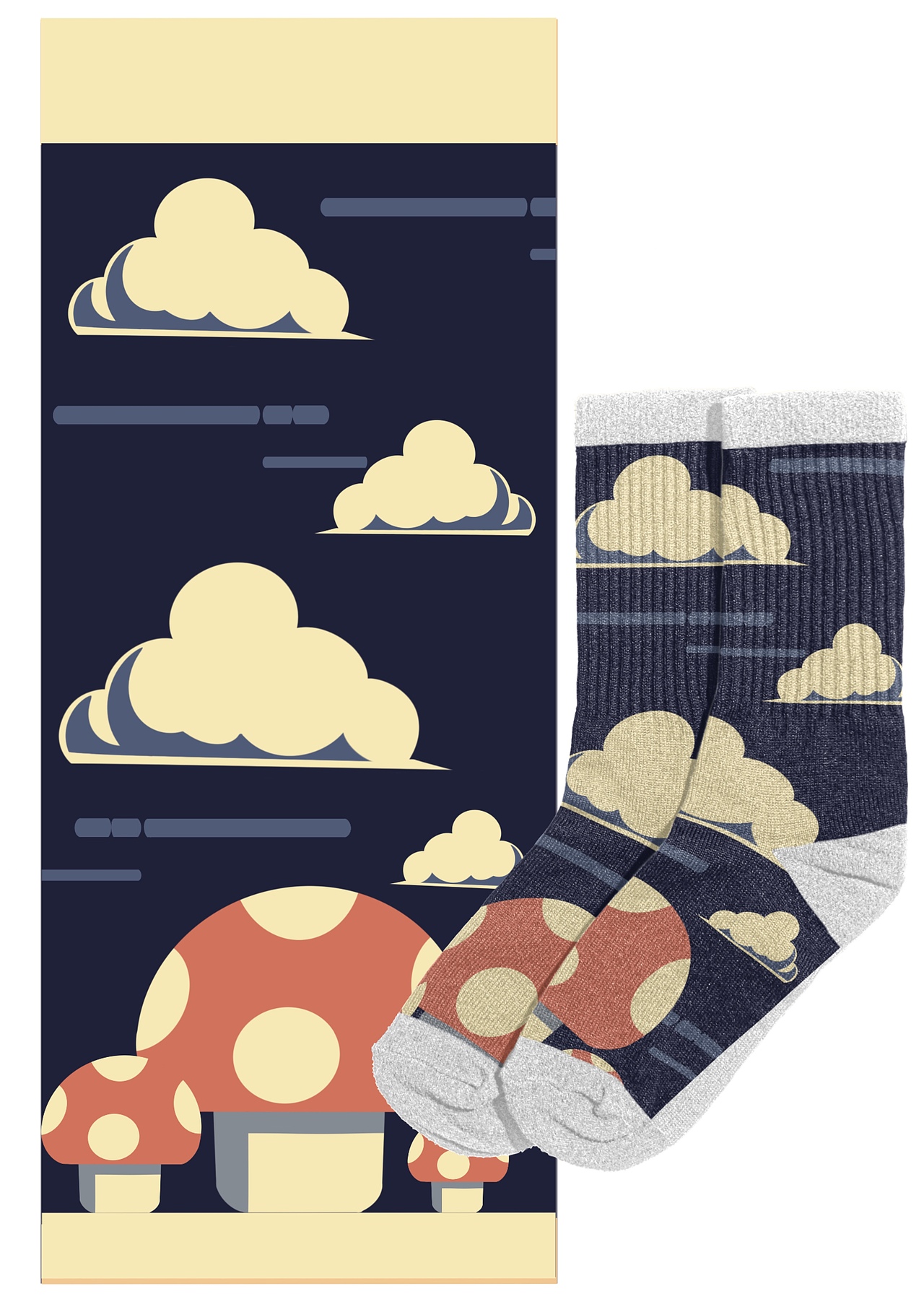 马里奥系列潮袜图案设计