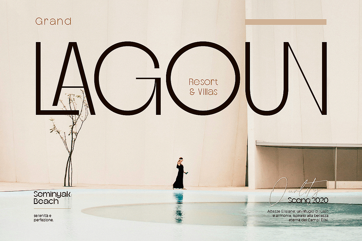 3字重优雅极简时尚海报画册杂志标题无衬线英文字体