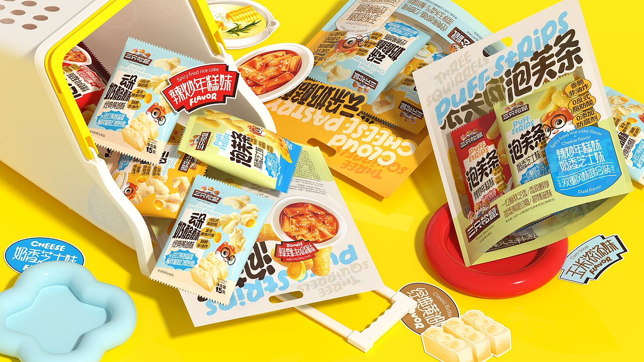 UmeDesign新作｜三只松鼠系列膨化食品及饮品包装设计（图ZMzg4NjI3NTA4） - 包装 - 站酷设计师UmeDesign原创素材 - 站酷ZCOOL