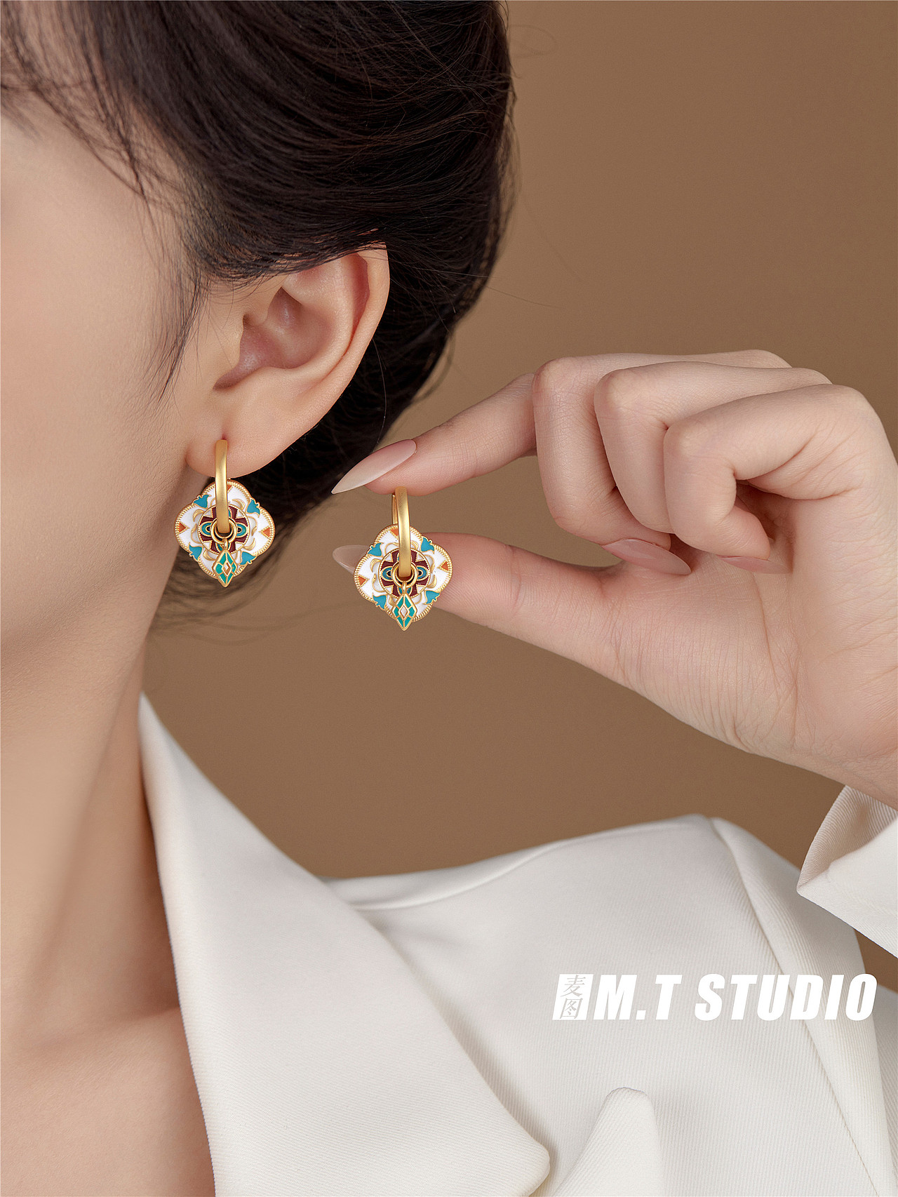 珠宝饰品拍摄 小众饰品模特耳饰拍摄 珍珠耳饰模特拍照