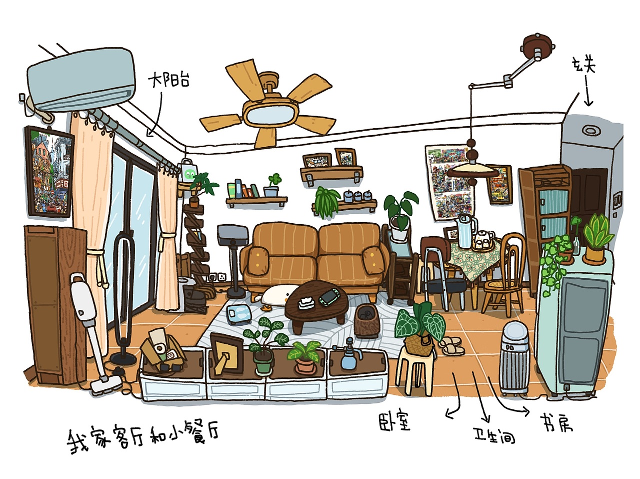 我的小小家（图ZMzg4Njk1OTA0） - 儿童插画 - 站酷设计师阿普食饭仙原创素材 - 站酷ZCOOL