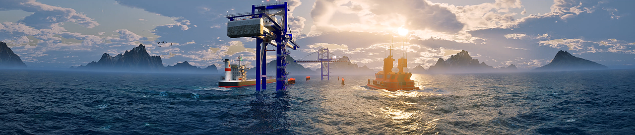 虚幻引擎UE5.5神光*再现环幕180度船体水面尾流泡沫