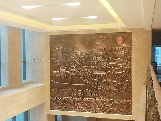 办公空间紫铜浮雕壁画设计定制——承制大唐电力郑州研究院紫铜浮雕壁画纪实