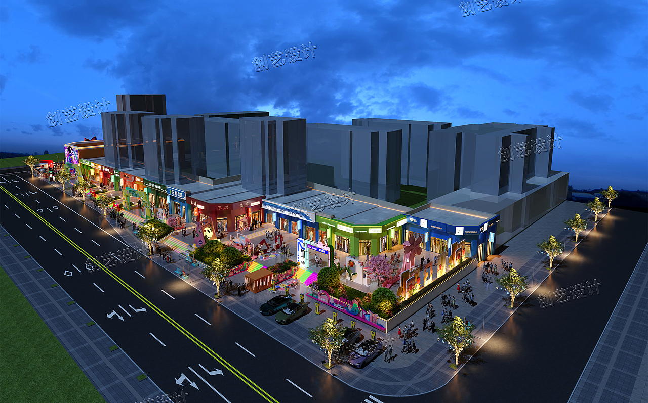 室外·商业街改造·鸟瞰