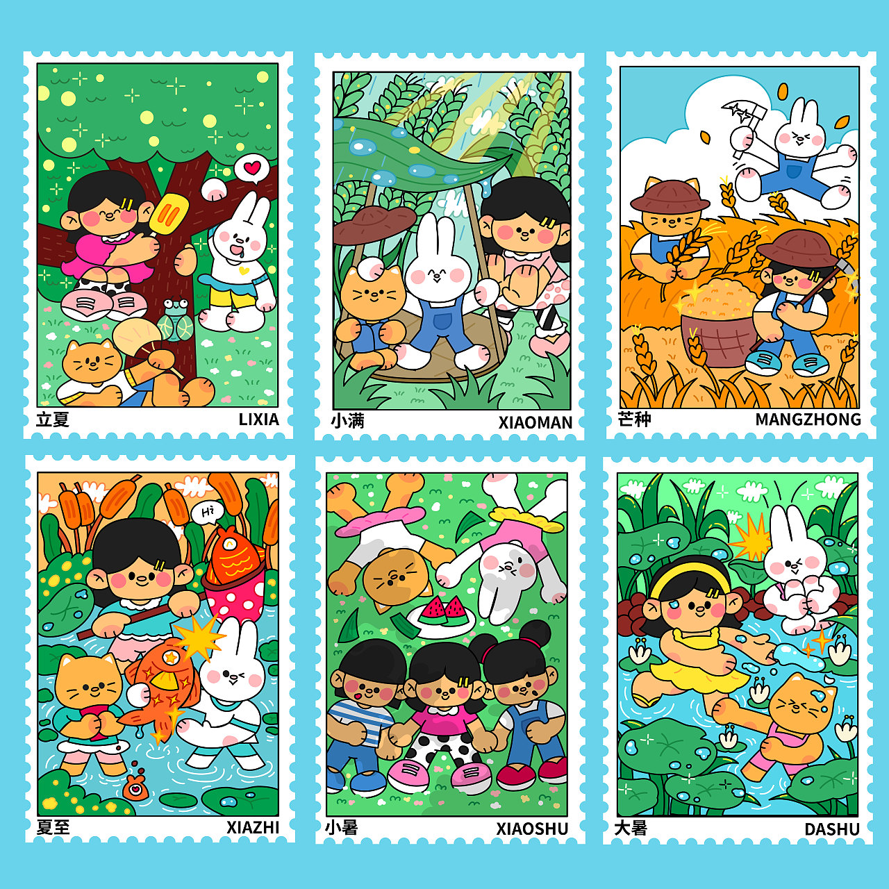 二十四节气之夏日节气插画🌿