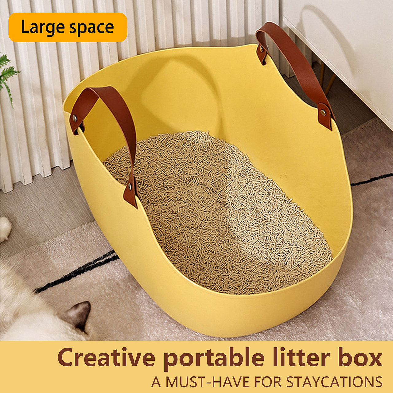 跨境电商美工便携猫砂盆