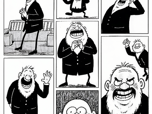 黑白漫画新作《黑色幽默》