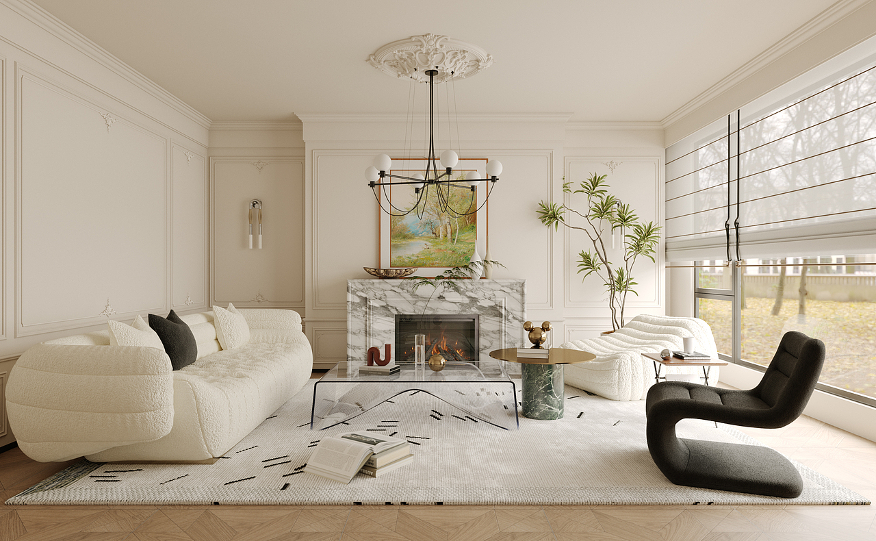 法式客厅不同方案效果图表现（图ZMzg4Nzc2MDA4） - 家装设计 - 站酷设计师王彤ing原创素材 - 站酷ZCOOL