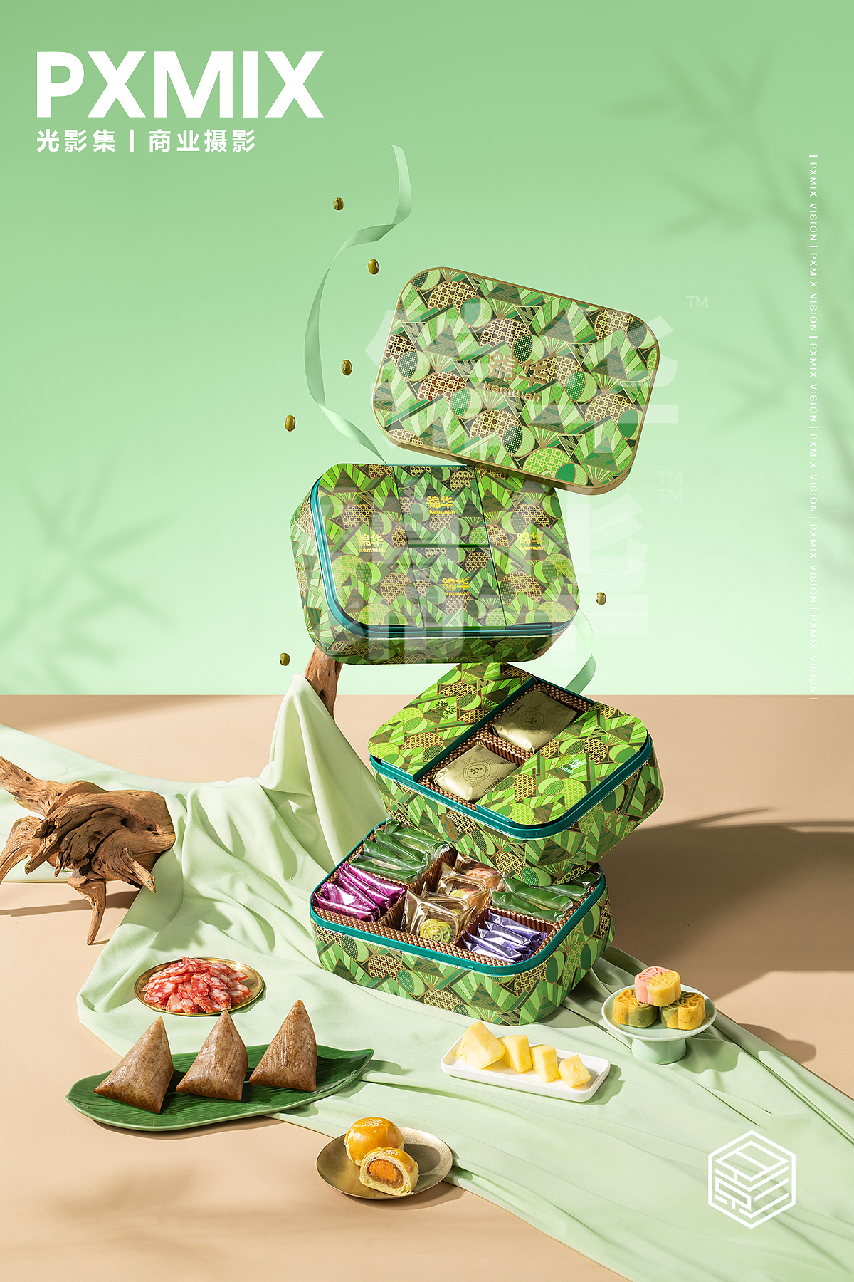 礼盒摄影丨锦华食品粽礼 x 光影集 PXMIX（图ZMzg4Nzk0NjE2） - 产品摄影 - 站酷设计师光影集原创素材 - 站酷ZCOOL