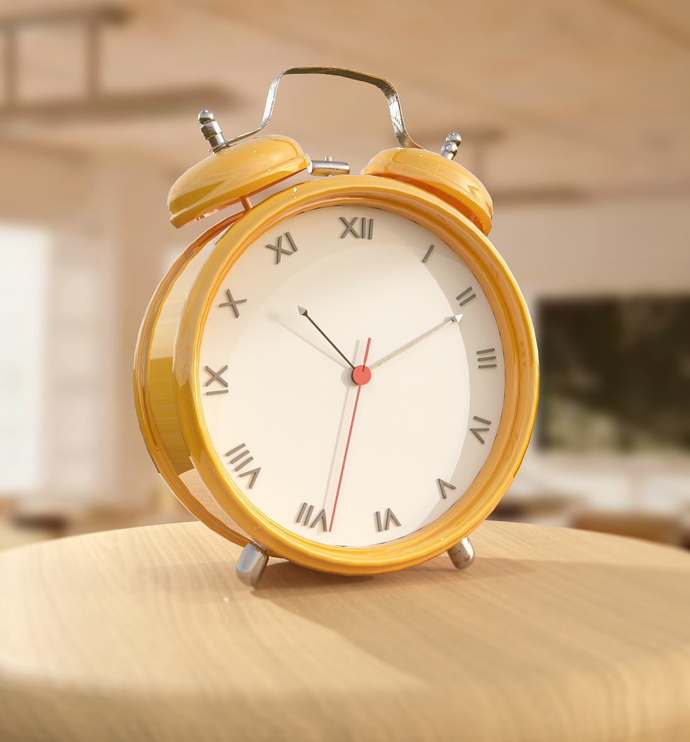 闹钟3d建模及布线展示