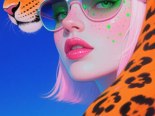 赛博风美女与野兽