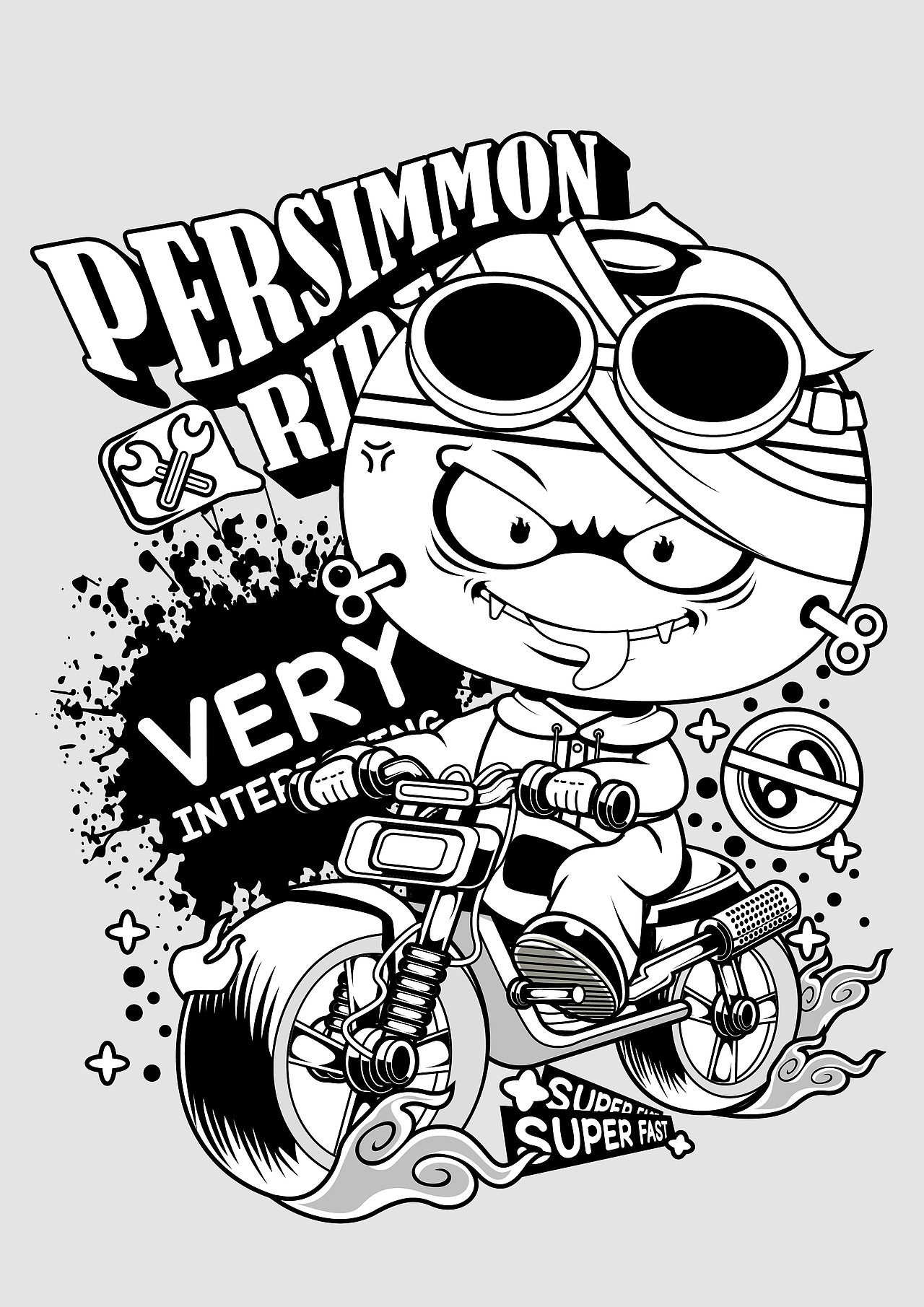 骑上我心爱的小摩托!原创插画