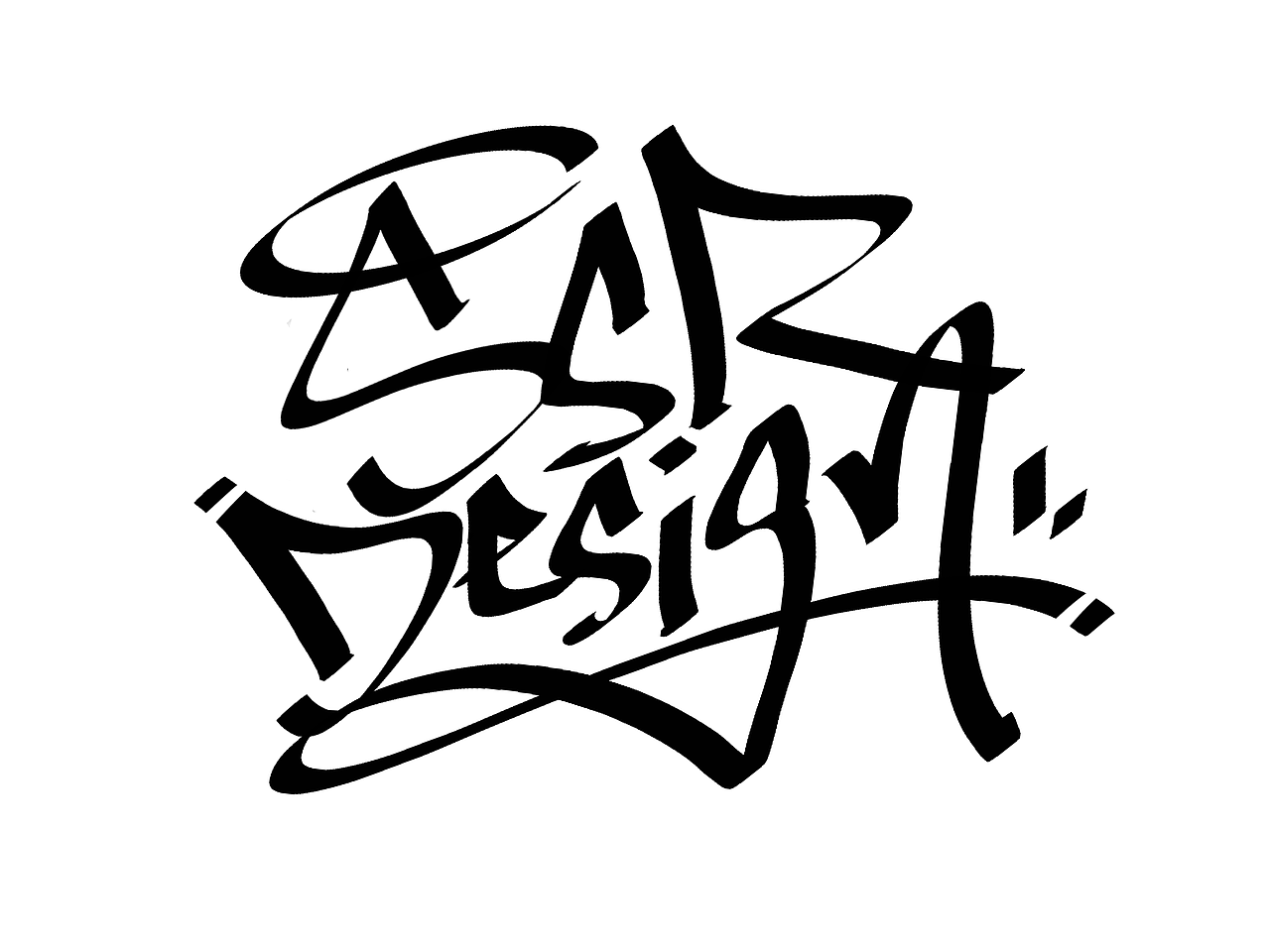 来几个手写嘻哈TAG涂鸦街舞线条飘带风格