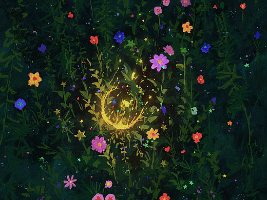 当繁星坠入花丛
