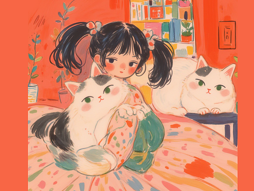 抱猫咪的女孩（橘雾童话）